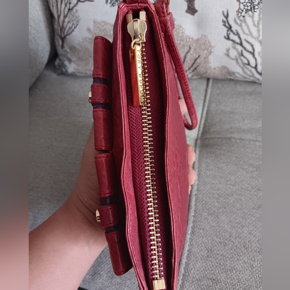 Tory Burch Red Clutch with Gold Accents - Picture 5 of 8